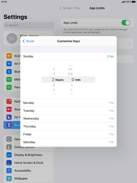 Select the required period.