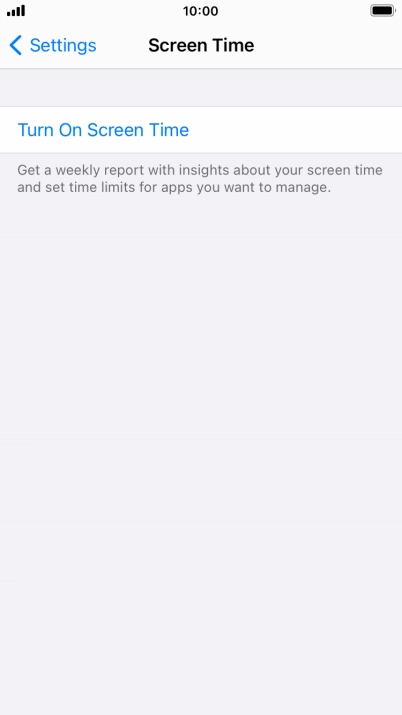 Press Turn On Screen Time.