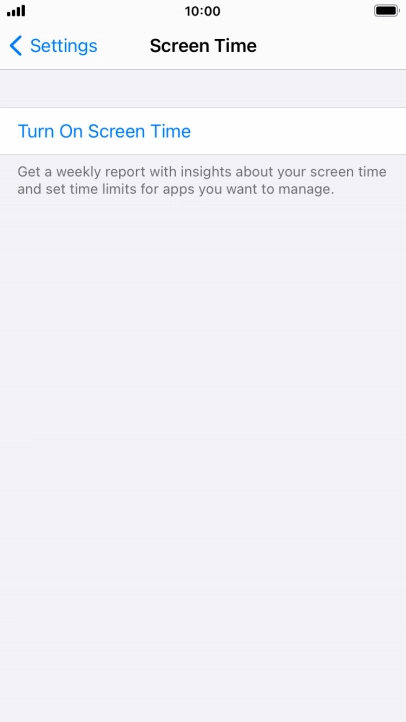 Press Turn On Screen Time.