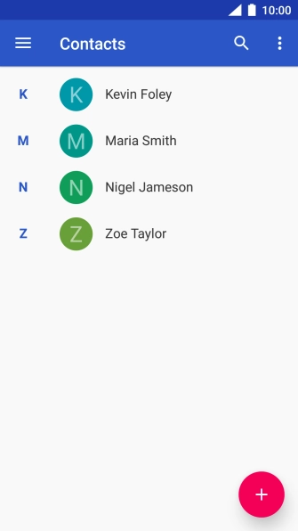 Press the required contact.