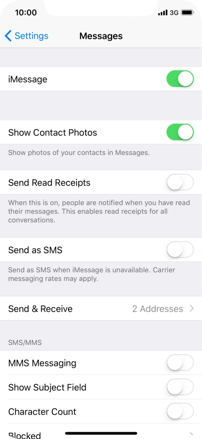 Press the indicator next to 