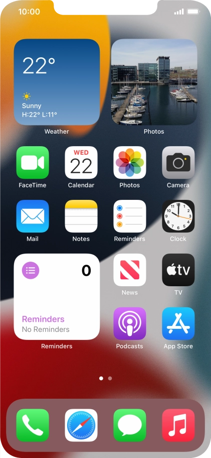 If you're using a Widget Stack: slide up or down on the stack to select the required widget.