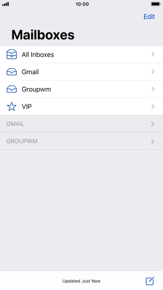 Press the required email account.