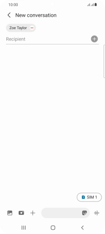 Press the text input field and write the text for your picture message.