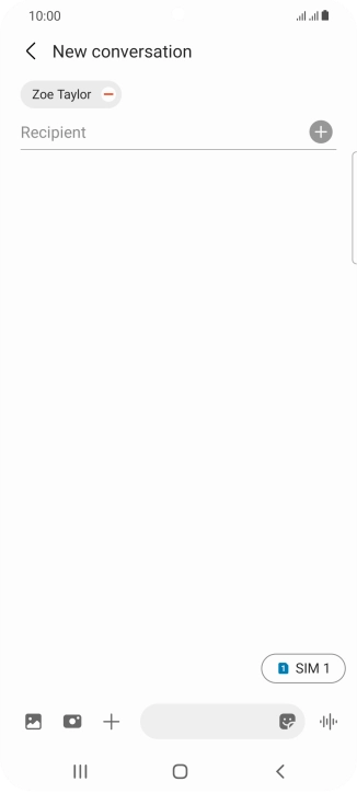 Press the text input field and write the text for your picture message.