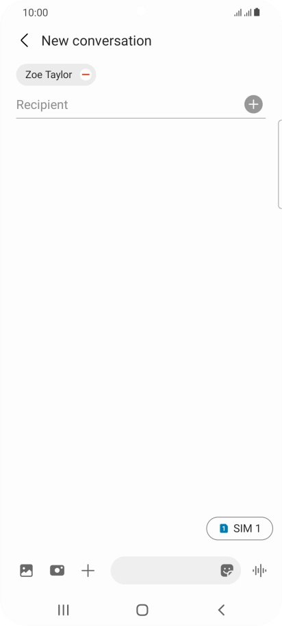 Press the text input field and write the text for your picture message.