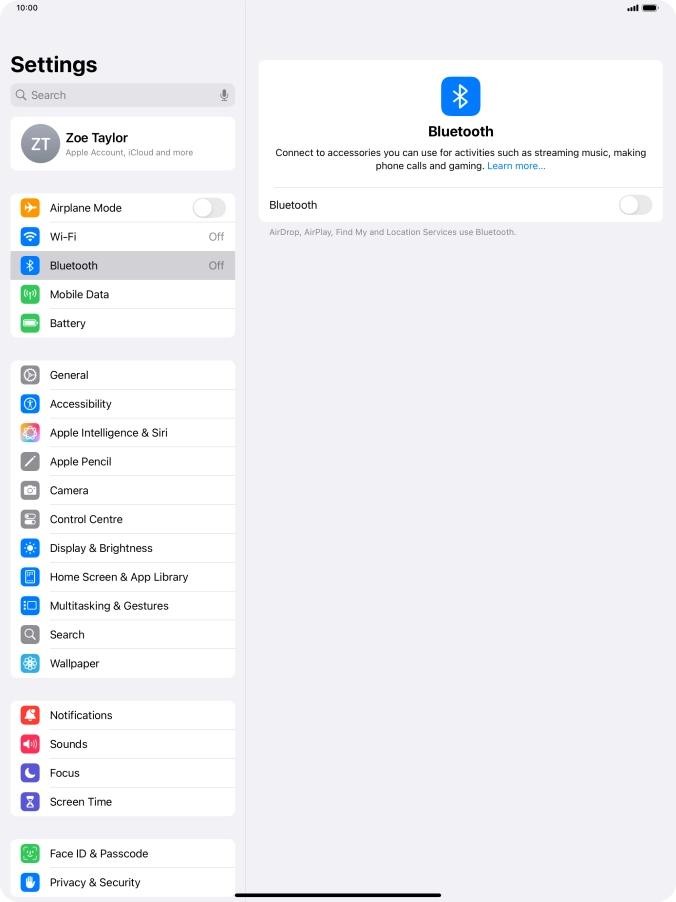Press the indicator next to 