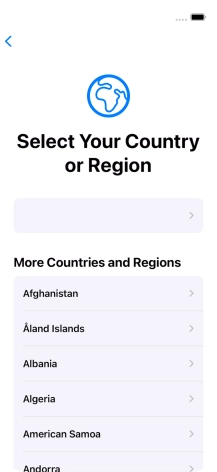 Press the required country or area.