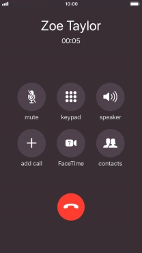 Press the end call icon to end the call.
