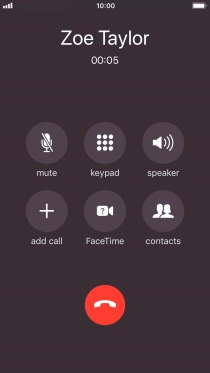 Press the end call icon to end the call.