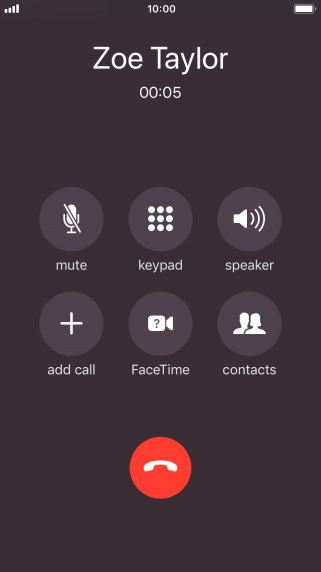 Press the end call icon to end the call.