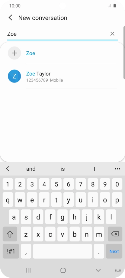 Press the required contact.
