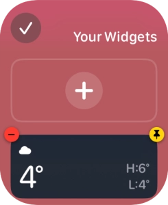 Press the unpin widget icon on the required widget to unpin it from the top of the stack.