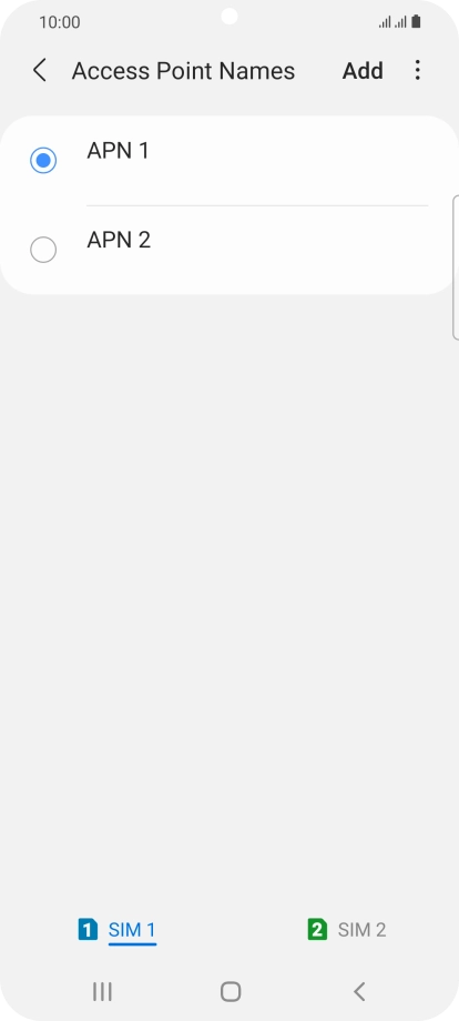 Press the field next to the data connection to activate it.