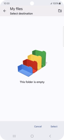 To create a new folder, press the new folder icon and follow the instructions on the screen to create a new folder.