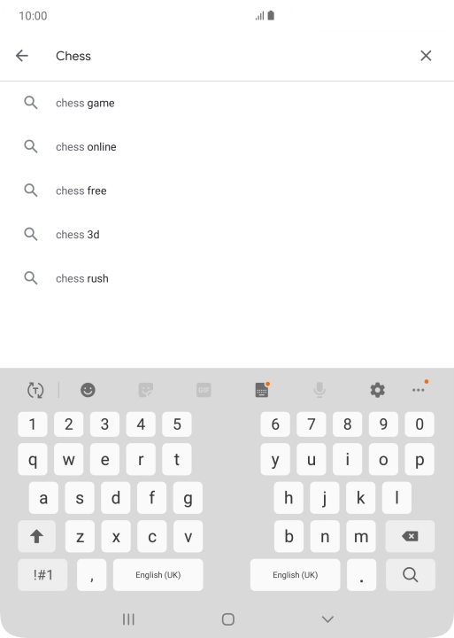 Key in the name or subject of the required app and press the search icon.