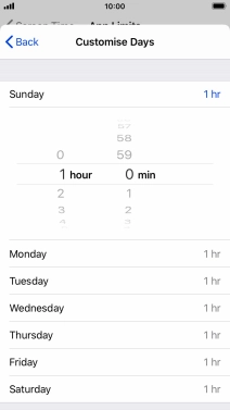 Select the required time limit.
