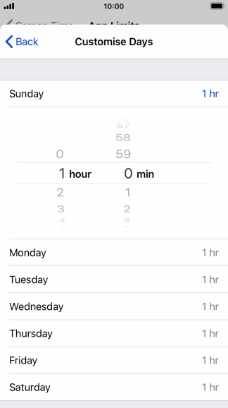 Select the required time limit.