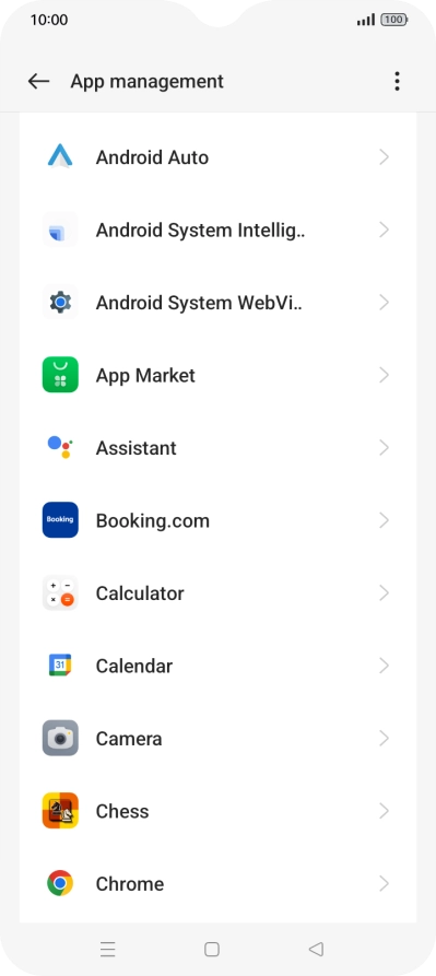 Press the required app.