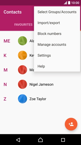 Press Import/export.