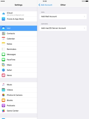 Press Add Mail Account.