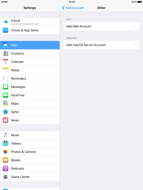 Press Add Mail Account.