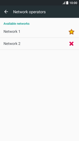 Press the required network.