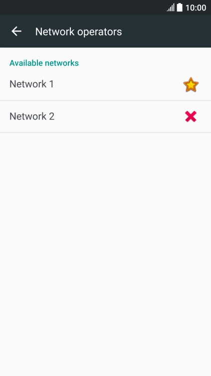 Press the required network.