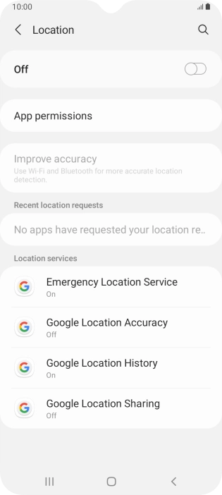 Press the indicator to turn the function on or off.