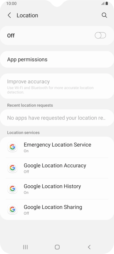 Press the indicator to turn the function on or off.