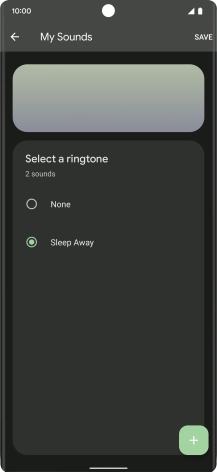 Once you've found a ring tone you like, press SAVE.