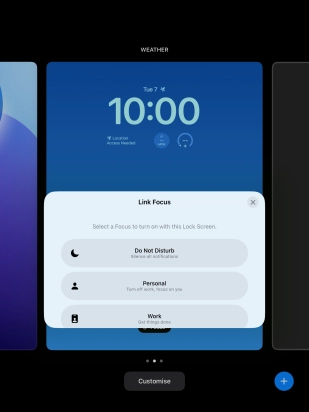 Press the required focus mode.