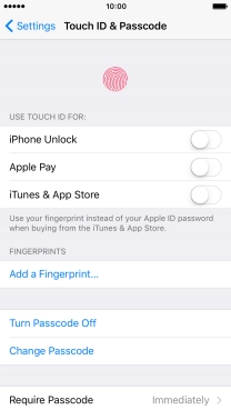 Press Turn Passcode Off and key in the phone lock code.