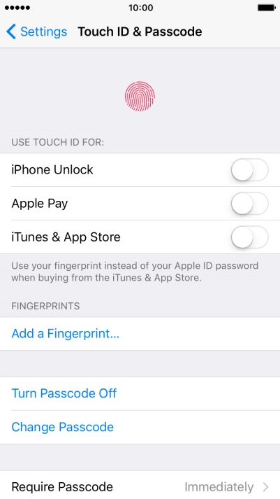 Press Turn Passcode Off and key in the phone lock code.