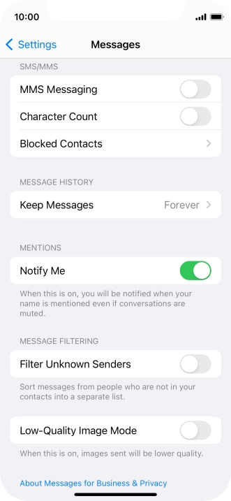 Press the indicator next to 