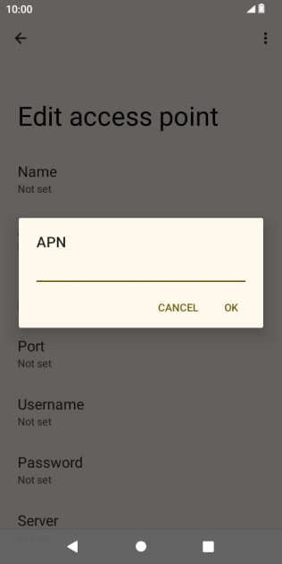 Key in live.vodafone.com and press OK.