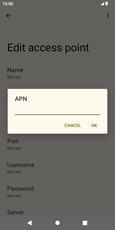 Key in live.vodafone.com and press OK.