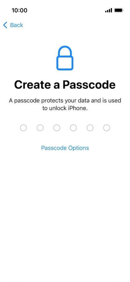 Press Passcode Options.