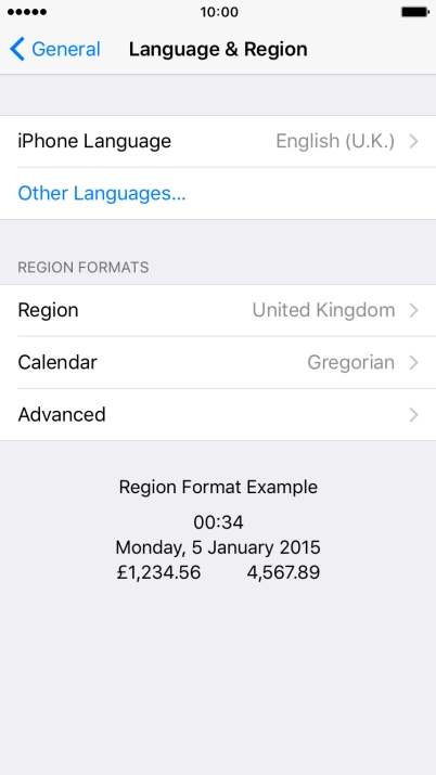 Press iPhone Language.