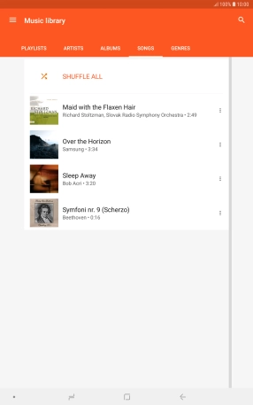 Press the required audio file.