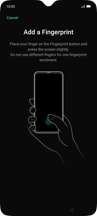 Follow the instructions on the screen to create the phone lock code using your fingerprint.