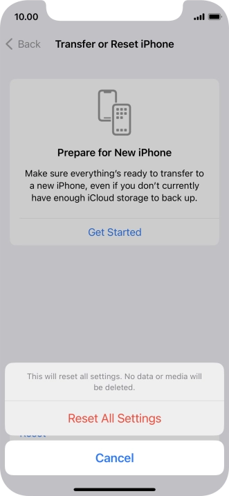 Press Reset All Settings.