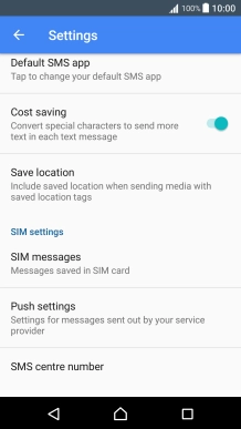 Press SMS centre number.