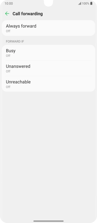 Press the required divert type.