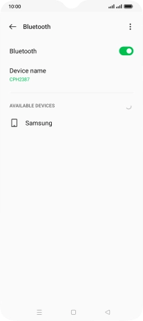 Press the required Bluetooth device and follow the instructions on the screen to pair the device with your phone.
