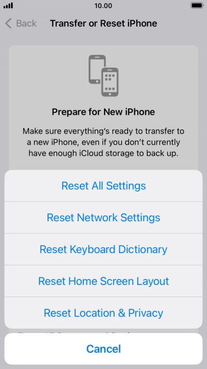 Press Reset All Settings.