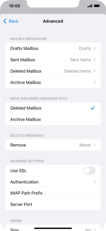 Press the indicator next to 
