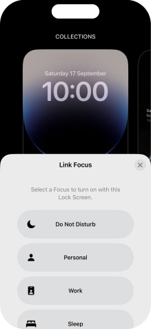 Press the required focus mode.