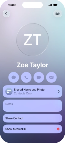 Press Shared Name and Photo.