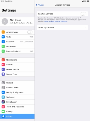 Press the indicator next to 